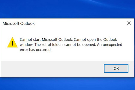 Cách fix sửa lỗi an unexpected error has occurred Outlook