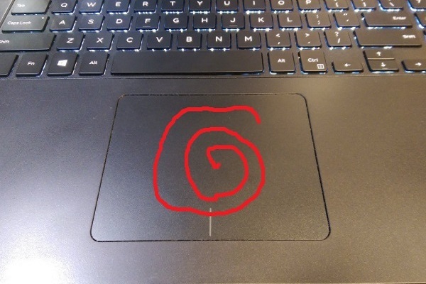 Cách mở chuột cảm ứng trên laptop Dell bằng cách vẽ đường xoắn ốc