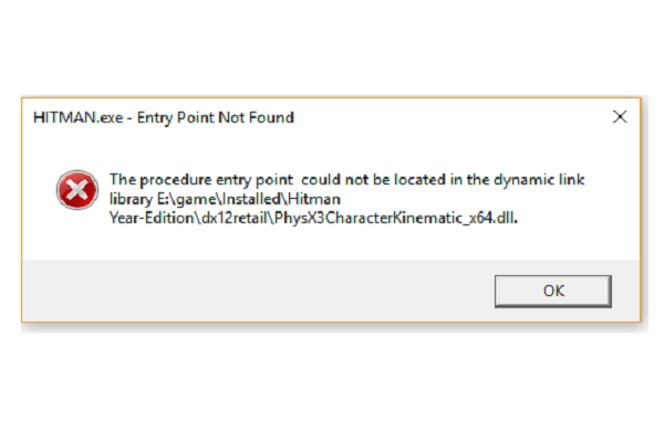 Lỗi the procedure entry point could not be located in the dynamic link library